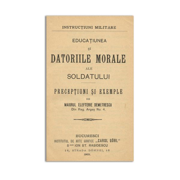 Maiorul Elefterie Demetrescu, Educația și datoriile morale ale soldatului, 1901