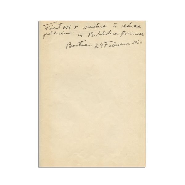 Geo Bogza, manuscris „Încercări de literatură - Lacrimile Mamei”, 1926