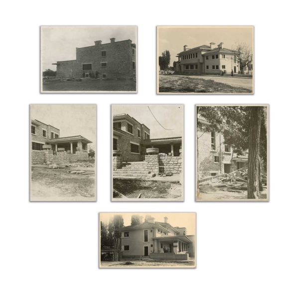 Vila Rădulescu în timpul construcției, șase fotografii de epocă, cca. 1930, din colecția familiei Ștefănescu 