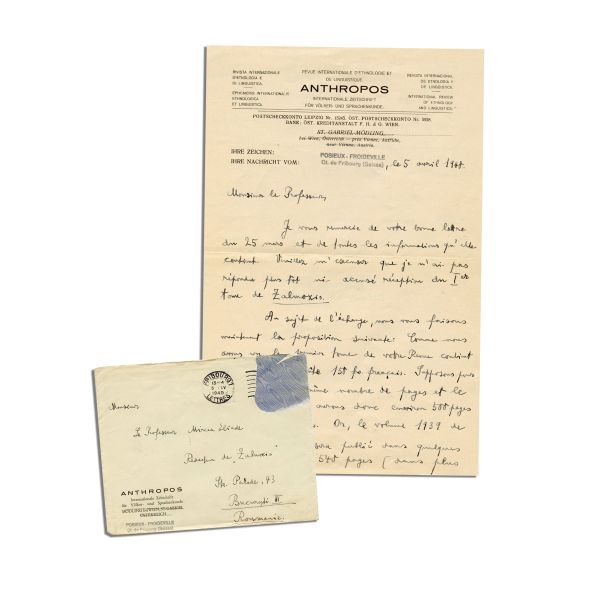 J. Henninger, scrisoare pentru Mircea Eliade, 5 aprilie 1940