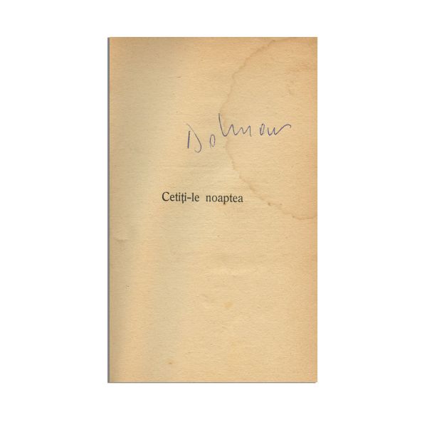 Ion Minulescu, Cetiți-le noaptea, 1930, cu semnătura olografă a lui Vasile Dobrian și o gravură originală 