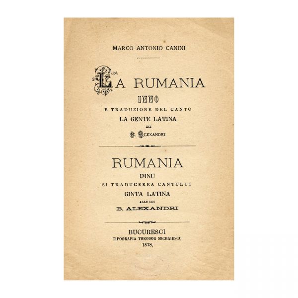 Vasile Alecsandri, scrisoare olografă în limba română + broșura lucrării Ginta Latină