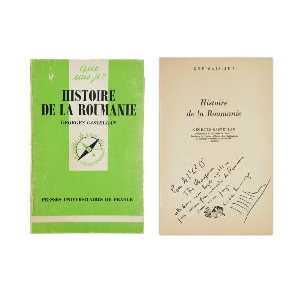 Georges Castellan, Histoire de la Roumanie, 1984, cu dedicație pentru Ilie Ceaușescu