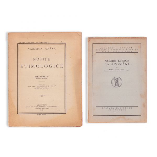 Pericle Papahagi, Notițe etimologice, 1907 + Numiri etnice la aromâni, 1925