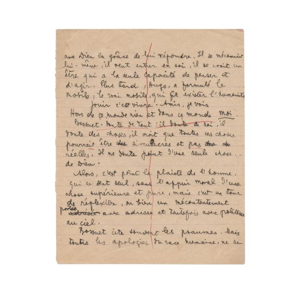 Teză la Franceză aparținând lui B. Fundoianu, cca. 1915