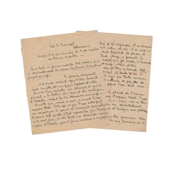 Teză la Franceză aparținând lui B. Fundoianu, cca. 1915