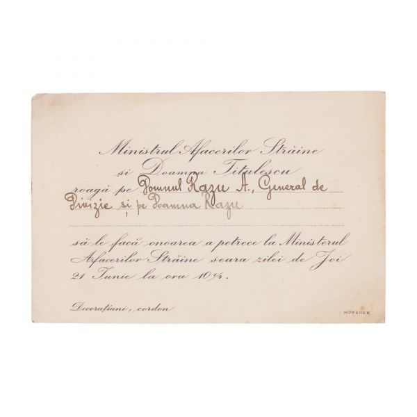 Gr. Aristide Razu, patru invitații, 1927-1929