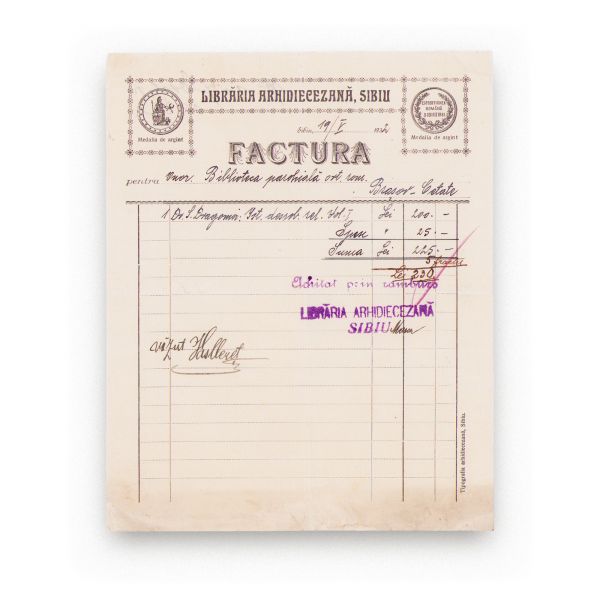 Colecție de 7 facturi și o chitanță