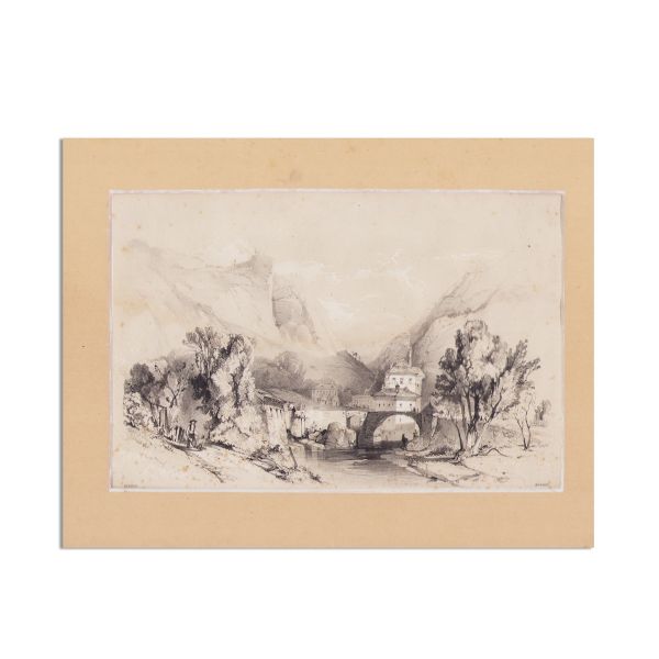 Băile Herculane din Mehadia, litografie, cca. 1838