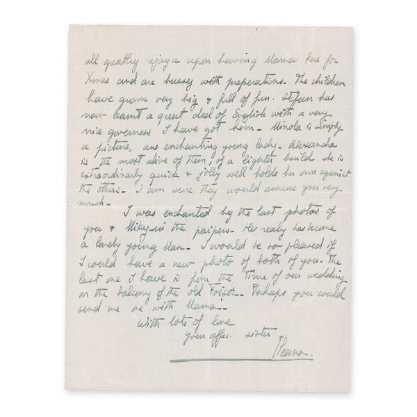 Ileana, Arhiducesa Austriei, scrisoare expediată regelui Carol al II-lea, 7 decembrie 1936 