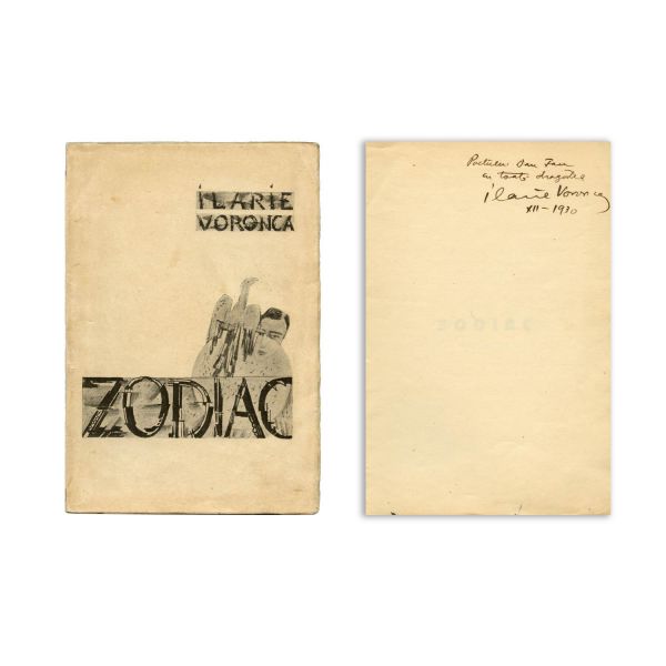 Ilarie Voronca, Zodiac, 1930, exemplar numerotat, cu dedicație olografă pentru Dan Faur