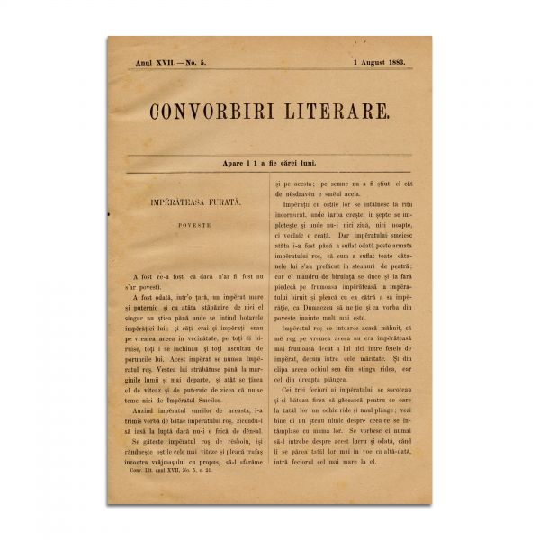 Convorbiri Literare, Anul XVII, Nr. 5, 1 August, 1883, cu „Luceafărul” de M. Eminescu