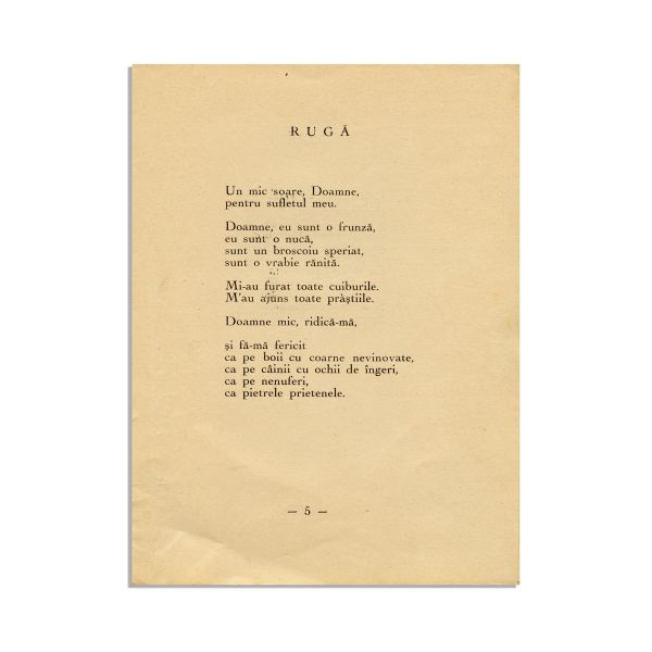 Eugen Ionescu, Elegii pentru ființe mici, 1932, exemplar bibliofil cu dedicație olografă și o poezie inedită