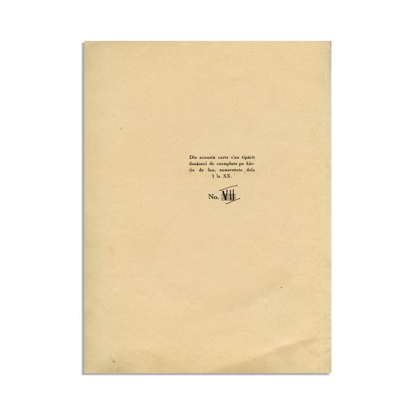 Eugen Ionescu, Elegii pentru ființe mici, 1932, exemplar bibliofil cu dedicație olografă și o poezie inedită
