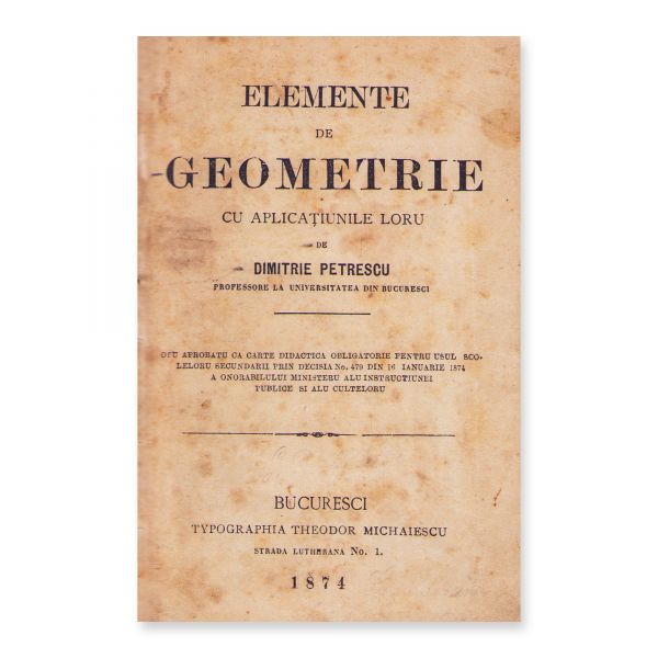 Dimitrie Petrescu, Elemente de geometrie, 1874