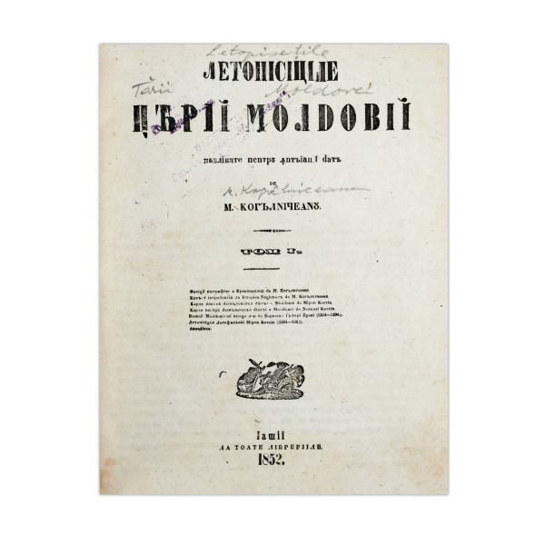 M. Kogălniceanu, Letopisețul Țării Moldovei, 3 volume