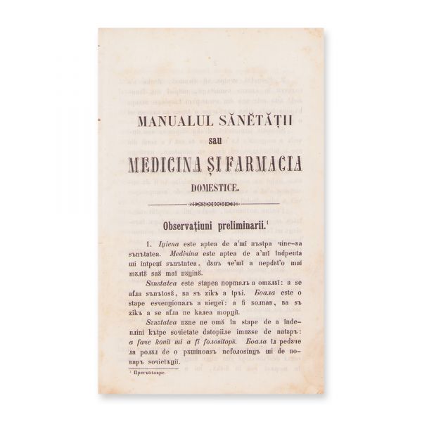 B. Raspail, Manualul sănătății sau medicina și farmacia domestice, 1852