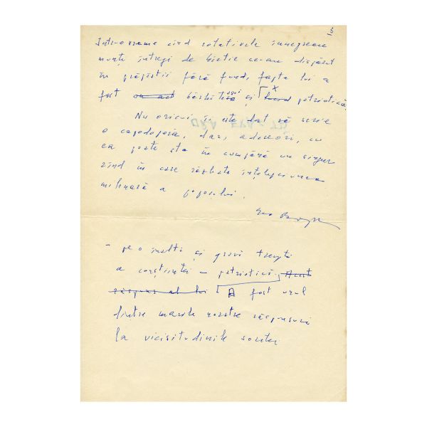 Geo Bogza, „Ora exactă”, trei file manuscris, 1980