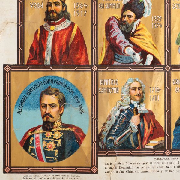 Tablou istoric al domnitorilor României, cromolitografie