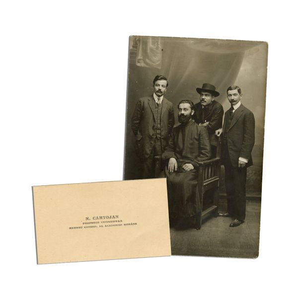 Nicolae Cartojan, fotografie tip carte poștală + carte de vizită