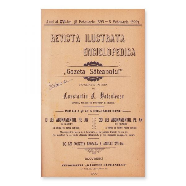 Revista Ilustrată Enciclopedică „Gazeta Săteanului”, 1900