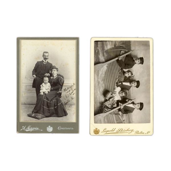 Colecție de cinci fotografii de cabinet, diverse ateliere