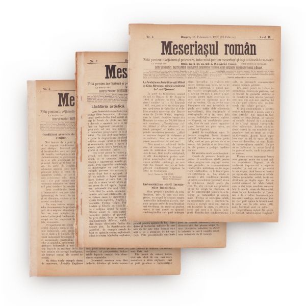Publicația „Meseriașul român”, Anul II, 3 numere, 1887