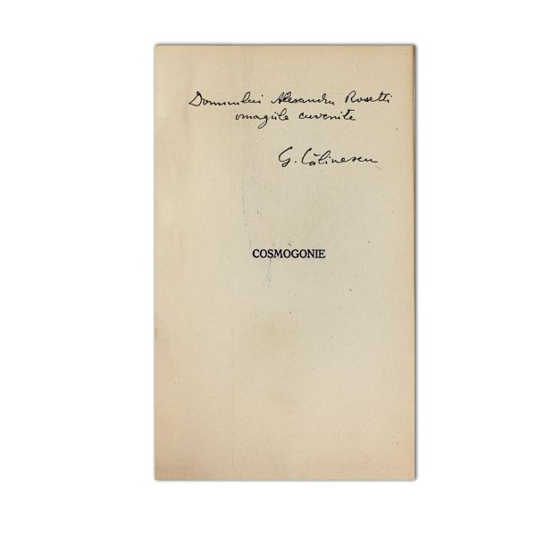 G. Călinescu, Poesii, 1937, cu dedicație pentru Al. Rosetti