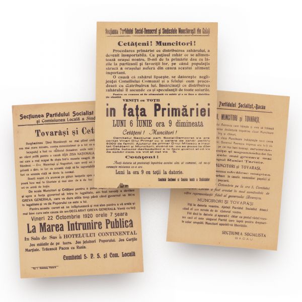 Trei afișe propagandistice ale Partidului Socialist, 1920