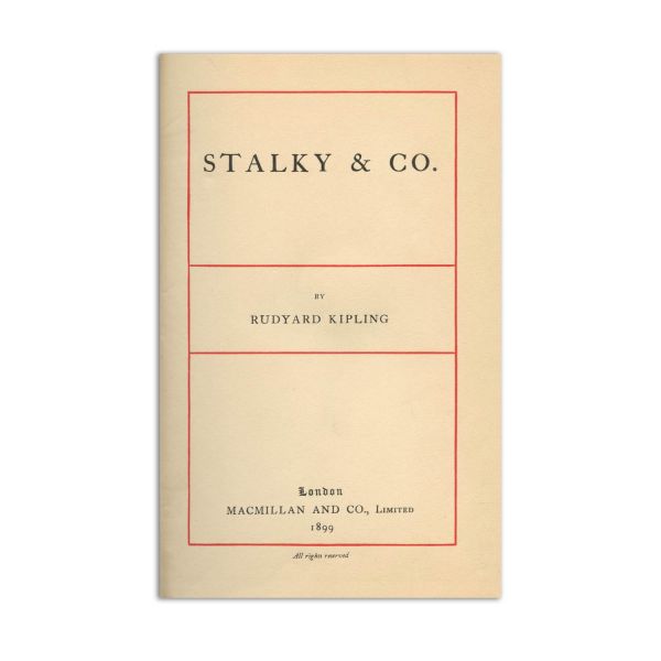 Rudyard Kipling, Stalky & Co., 1899, cu semnătura lui D. Ghica și a Alexandrinei Ghica