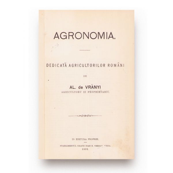 Al. de Vranyi, Agronomia, 1893