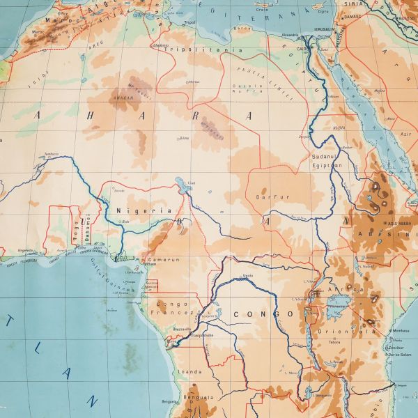 Africa, hartă de mari dimensiuni, 1925
