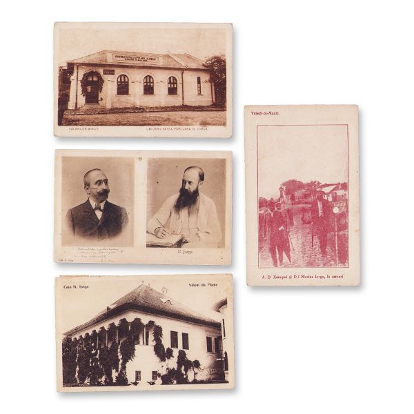 Nicolae Iorga la Valenii de Munte, 4 cărți poștale fotografice