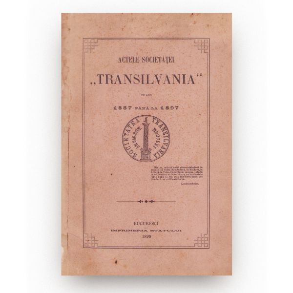 Actele Societății „Transilvania” pe anii 1887 până la 1897