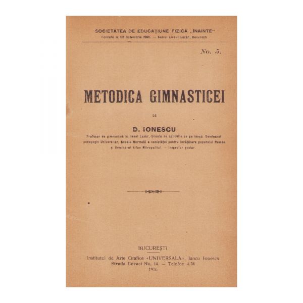 D. Ionescu, Metodica gimnasticii, 1916