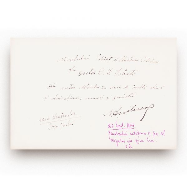 Vederi din Gorj, 1906, cu dedicație pentru dr. Constantin I. Istrati