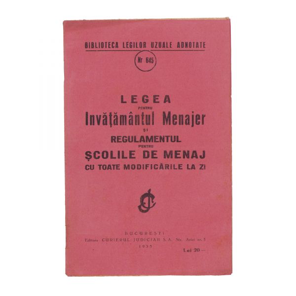 Elena M. Demetriescu, Învățământul menajer + Legea pentru învățământul menajer, 1913-1935