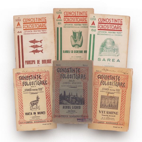 Colecție Cunoștințe Folositoare - „Știința pentru toți”, 7 broșuri, 1923-1939 