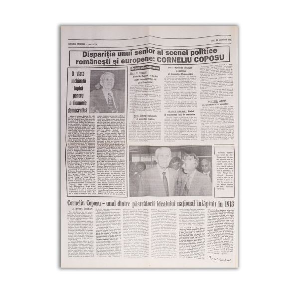 Decesul lui Corneliu Coposu, trei publicații din 13 noiembrie 1995