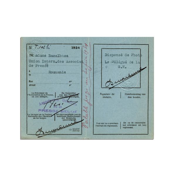 Constantin Bacalbașa, 3 fotografii + 3 legitimații