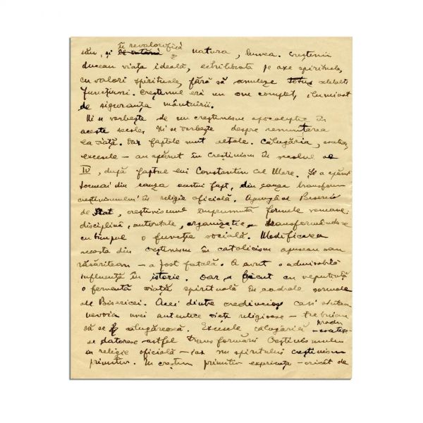 Mircea Eliade, Creștinismul, 3 file manuscrise