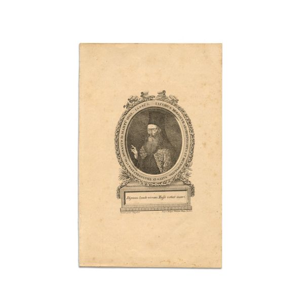 Mitropolitul Moldovei Iacob Stamati, gravură în metal, cca. 1803