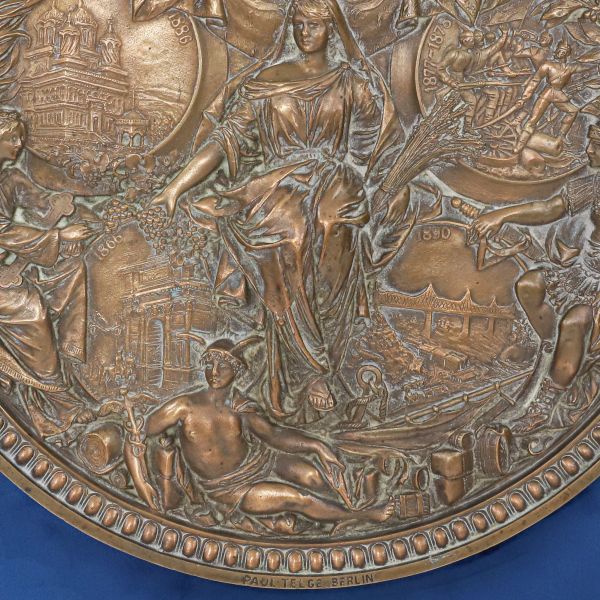 Paul Telge, reversul machetei Medaliei Carol I 1886–1891, 25 ani de domnie, bronz