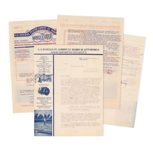 Două scrisori referitoare la comerțul cu mașini și automobile din România, 1940 