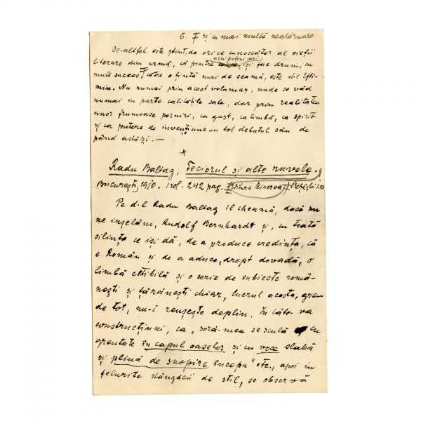 Ilarie Chendi, manuscris, „Fără suflet” de Victor Eftimiu, „Feciorul și alte nuvele” Radu Baltag,  „Așa i-a fost scris” de Ion Chiru-Nanov