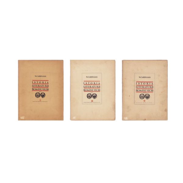 N. Cartojan, Istoria literaturii române vechi, vol. I - III, cu dedicație pentru Iosif Gafton 