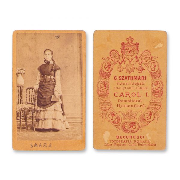 Smara, Schițe și amintiri din Cehoslovacia, 1925 + fotografie format carte-de-visite realizată de Carol Popp de Szathmary