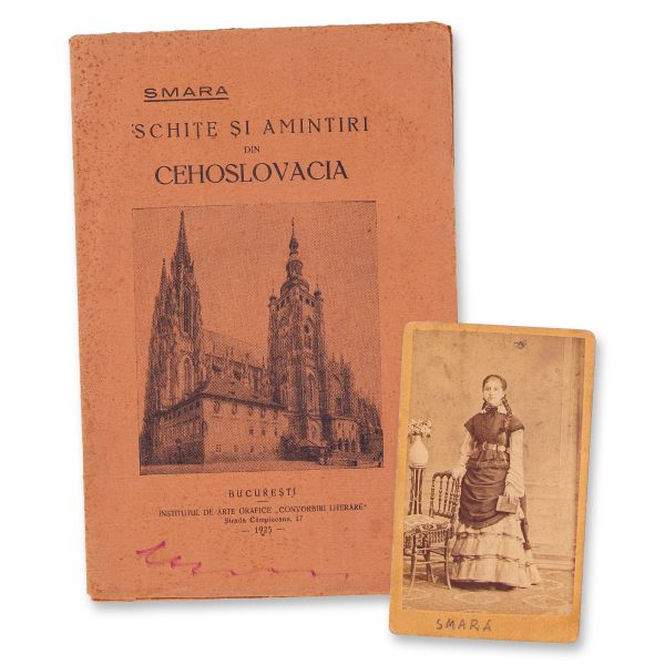 Smara, Schițe și amintiri din Cehoslovacia, 1925 + fotografie format carte-de-visite realizată de Carol Popp de Szathmary