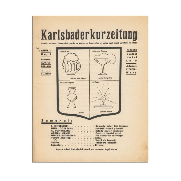 Publicația „Karlsbaderkurzeitung”, Anul I, Nr. 1