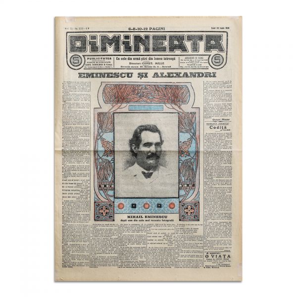 Publicația „Dimineața” cu un articol semnat de Octav Minar intitulat „Eminescu și Alecsandri”